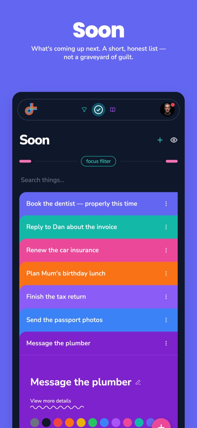 App Store screenshot: The Soon list